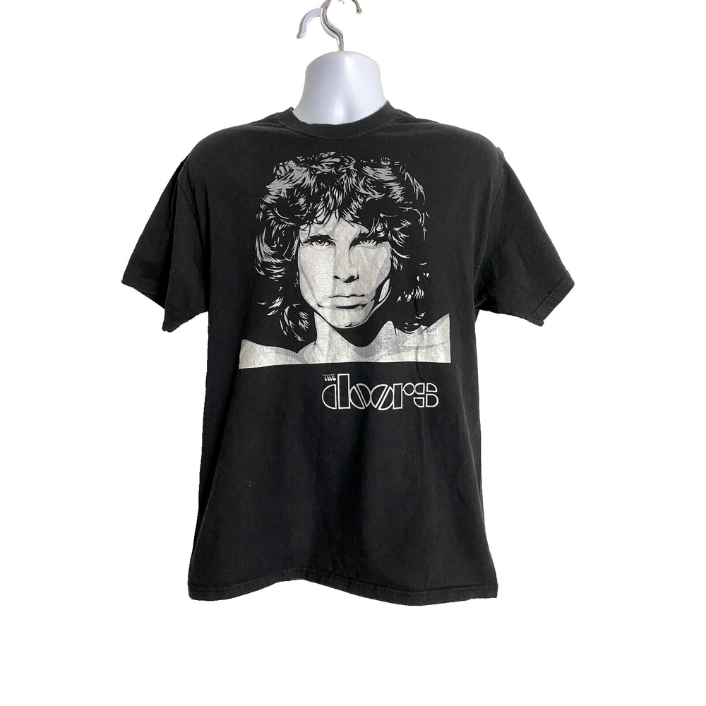 Jim Morrison T Shirt Mens Black Silver Size Large The Doors Short Sleeve